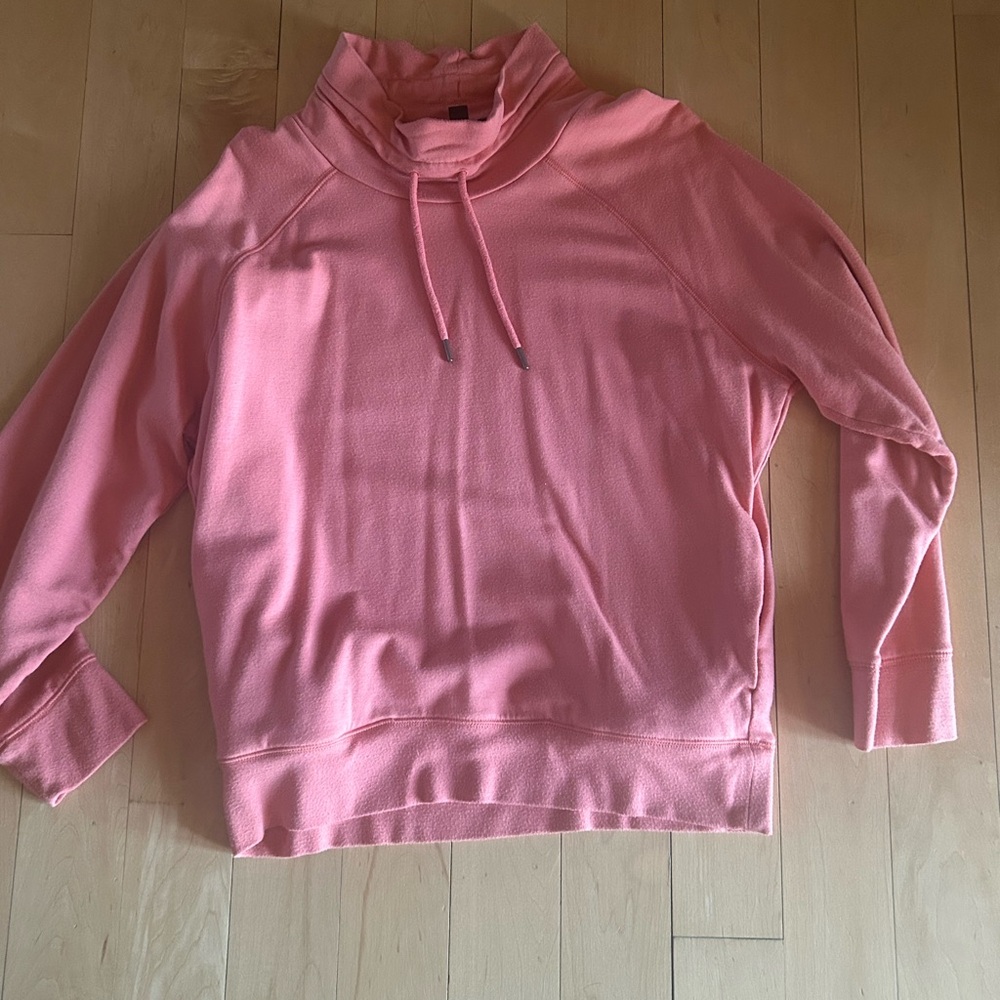 J. Crew Peachy Pink Women's Cowl Drawstring Sweatshirt - Size Medium